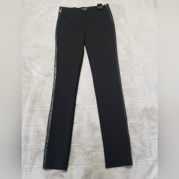 DANIER Slim Fit Pants with Leather Trim Size 8 or IT 42 / UK 12 - Picture 2 of 11